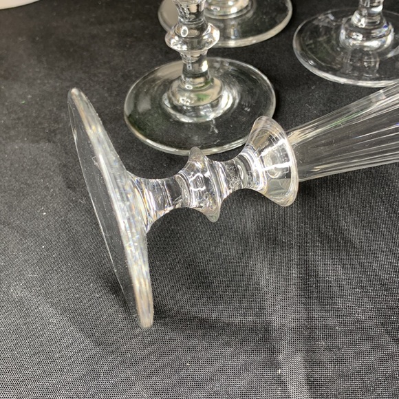 Set of 6 antique mid 19th century cut panel faceted crystal champagne glasses - Picture 7 of 12